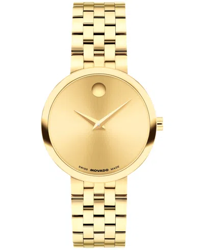 Movado Women's Museum Classic Swiss Quartz Light Yellow Pvd Watch, 29.5mm In Gold-tone