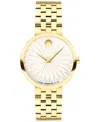 Movado Women's Museum Classic Swiss Quartz Yellow Pvd Watch, 29.5mm In White