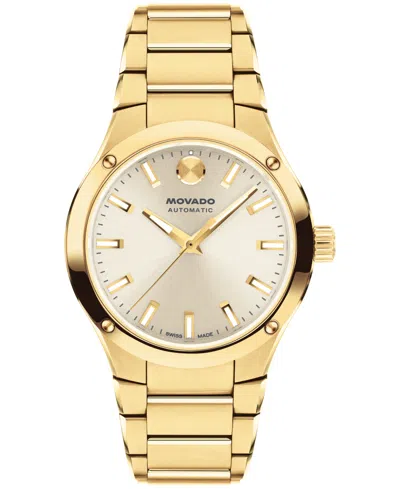 Movado Women's Museum Imperiale Swiss Automatic Light Yellow Pvd Steel Watch, 33mm In Gold
