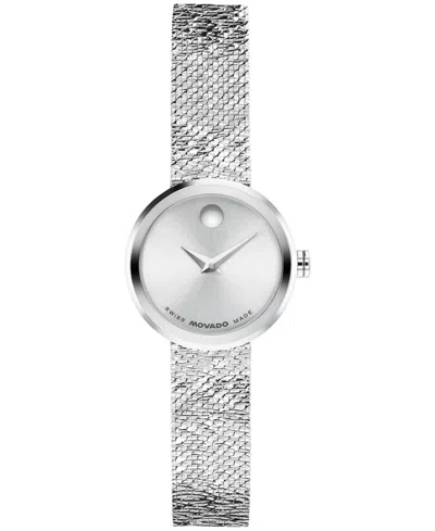 Movado Women's Museum Velura Mini Swiss Quartz Stainless Steel Watch, 21mm In Metallic