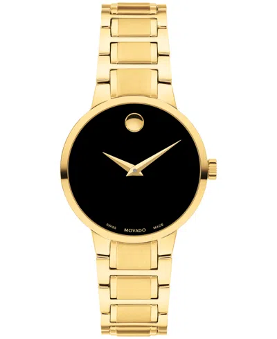Movado Women's Portfolio Swiss Quartz Yellow Pvd Watch 28mm In Gold-tone