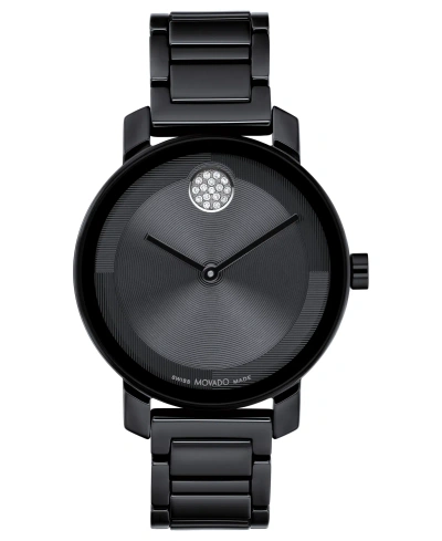 Movado Women's Swiss Bold Evolution 2.0 Black Ceramic Bracelet Watch 34mm