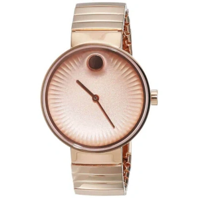 Pre-owned Movado Women's Watch Edge Quartz Rose Gold Stainless Steel Bracelet 3680013