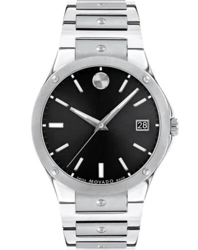 Pre-owned Movado Se Museum Black Dial Stainless Steel Men's Swiss Made Watch 0607541
