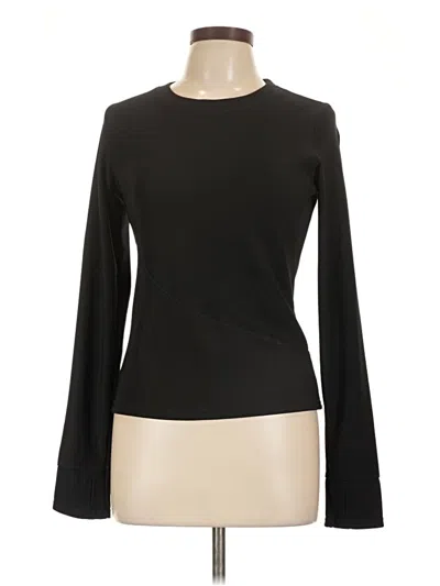 Pre-owned Move Theology Long Sleeve Top Black Boatneck Tops