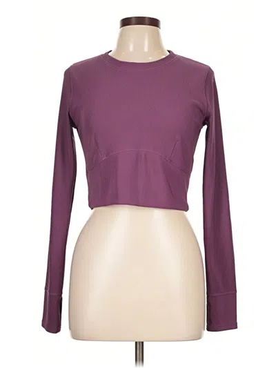 Pre-owned Move Theology Long Sleeve Top Burgundy Boatneck Tops