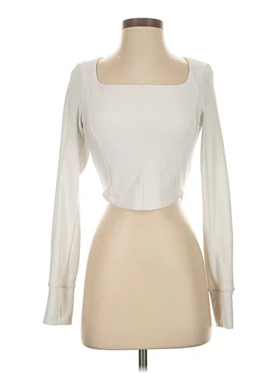 Pre-owned Move Theology Long Sleeve Top Ivory Square Neckline Tops