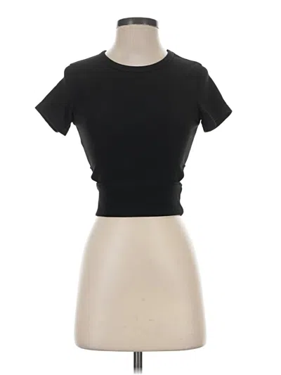 Pre-owned Move Theology Short Sleeve Top Black Boatneck Tops