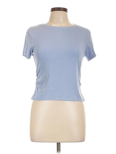 Pre-owned Move Theology Short Sleeve Top Blue Crew Neck Tops