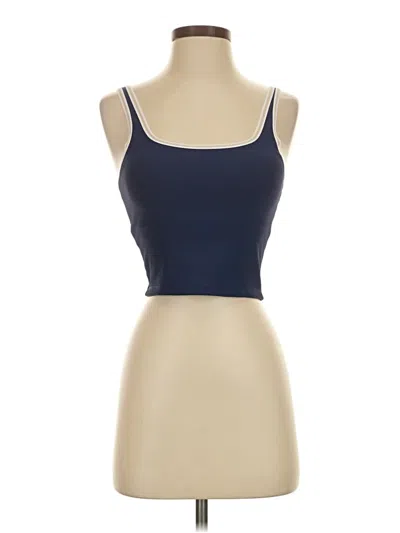 Pre-owned Move Theology Tank Top Blue Strapless Neckline Tops