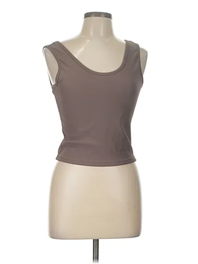 Pre-owned Move Theology Tank Top Brown Strapless Neckline Tops