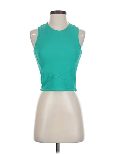 Pre-owned Move Theology Tank Top Green Halter Neckline Tops