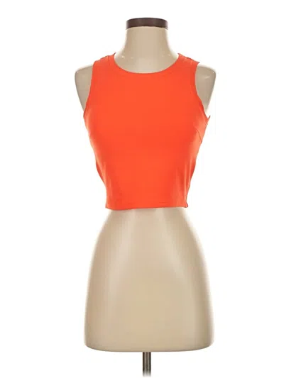Pre-owned Move Theology Tank Top Orange Halter Neckline Tops