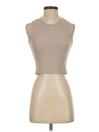 Pre-owned Move Theology Tank Top Tan Strapless Neckline Tops In Brown