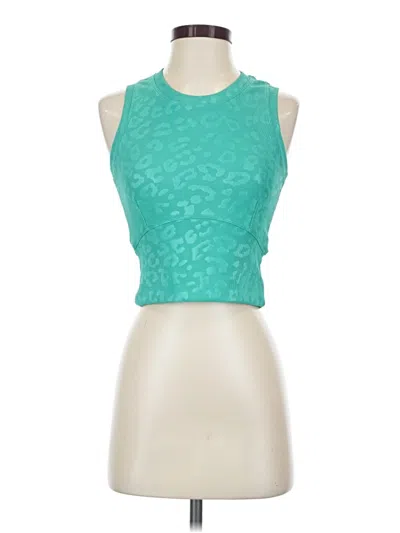 Pre-owned Move Theology Tank Top Teal Halter Neckline Tops