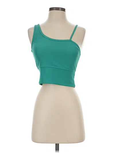 Pre-owned Move Theology Tank Top Teal Strapless Neckline Tops In Blue