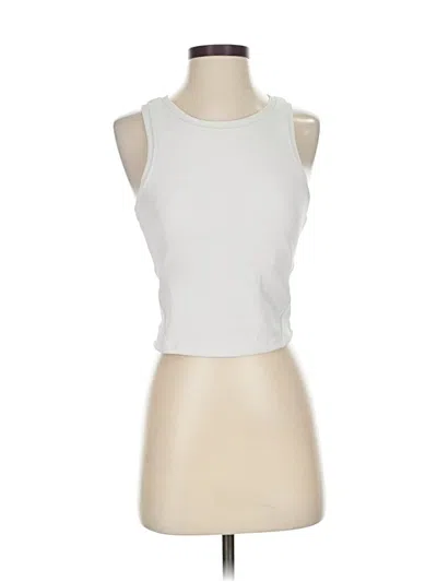 Pre-owned Move Theology Tank Top White Halter Neckline Tops