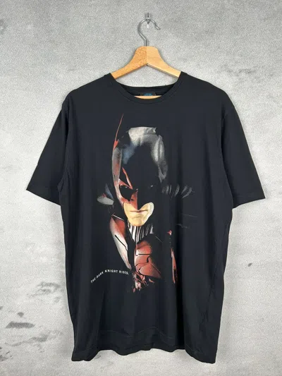Pre-owned Movie X Vintage Batman The Dark Knight Rises Promo Movie Tee In Black