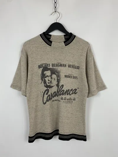 Pre-owned Movie X Vintage Casablanca Warner Bros T-shirt In Beige