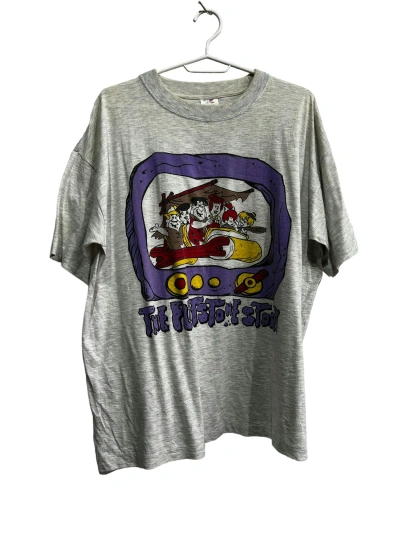 Pre-owned Movie X Vintage The Flintstones Vintage 90's Movie T Shirt In Grey