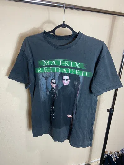 Pre-owned Movie X Vintage The Matrix Reloaded Vintage Faded Y-shirt Movie In Grey