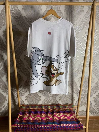 Pre-owned Movie X Vintage Tom And Jerry Bug Logo T-shirt Y2k Japan Style 90's In White