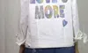 Moving Forward Rhinestone Love You More Denim Jacket In White In White