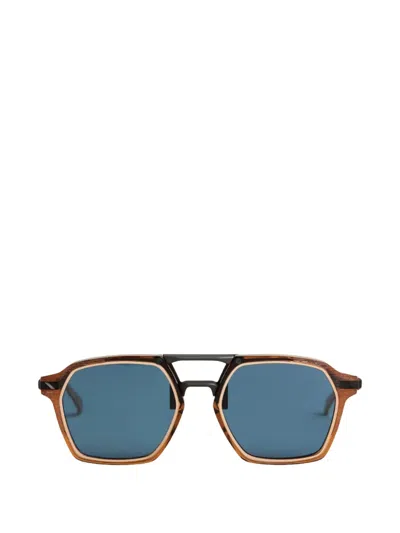 Movitra Climax Geometric-frame Sunglasses In Brown