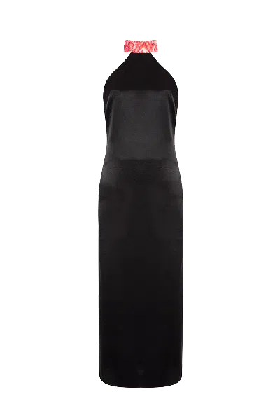 Movom Women's Black Vega Halter Neck Dress