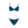 Movom Women's Blue Fauna Underwire String Bikini In Blue
