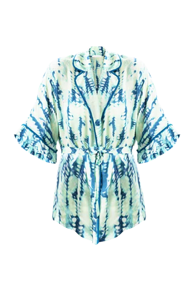 Movom Women's Blue Tao Pajama Style Shirt