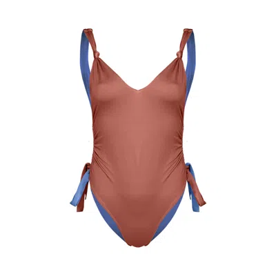 Movom Women's Brown Terra Side Ruched Swimsuit
