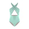 Movom Women's Green Ariel Front Cross One Piece In Green