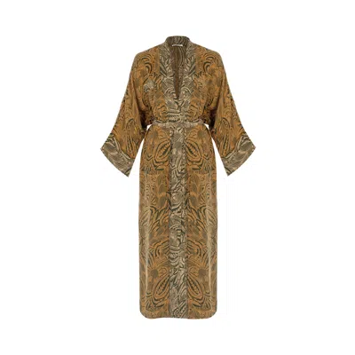 Movom Women's Nomi Kimono In Green/yellow