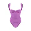 Movom Women's Pink / Purple Pixie Ruched Underwire Swimsuit In Pink/purple