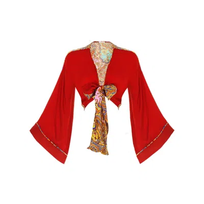 Movom Women's Poppy Tie Front Blouse In Red