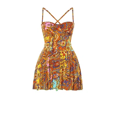Movom Women's Red Poppy Mini Bustier Dress