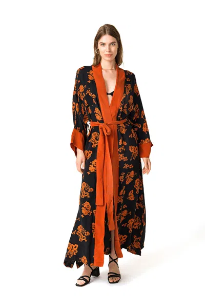 Movom Women's Robin Kimono In Blue/orange