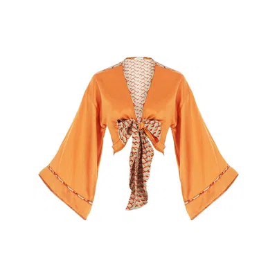 Movom Women's Rory Tie Front Blouse In Orange