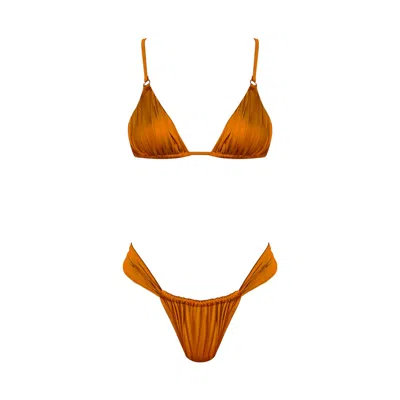 Movom Women's Yellow / Orange Valeria Triangle Bikini In Yellow/orange