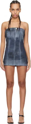 Mowalola Black Miss Sixty Edition Strapless Denim Minidress In Black