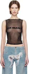 Mowalola Black Miss Sixty Edition Stretchy Tank Top In Black