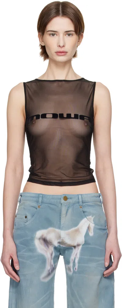 Mowalola Black Miss Sixty Edition Stretchy Tank Top