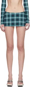 Mowalola Blue Miss Sixty Edition Plaid Miniskirt In Blue