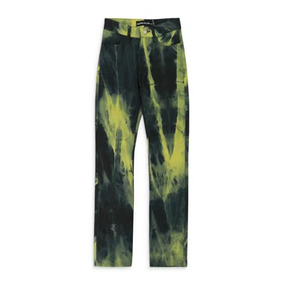 Mowalola Denim Base Acid Green Straight Jeans