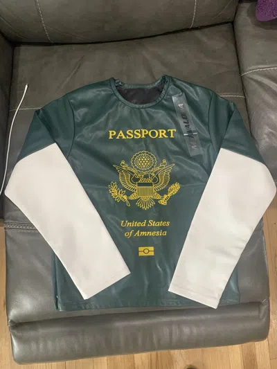 Pre-owned Mowalola Leather Passport T Shirt In Green