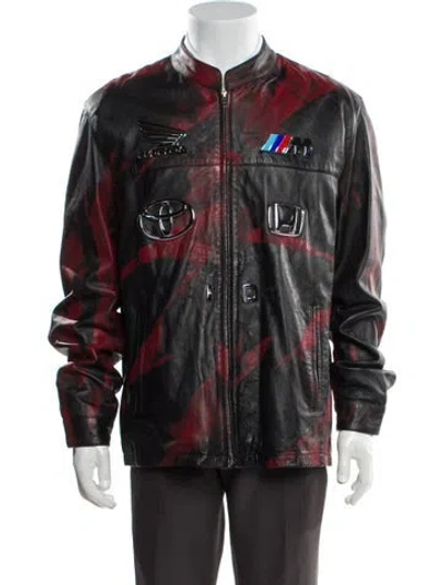 Pre-owned Mowalola Leather Printed Jacket In Red