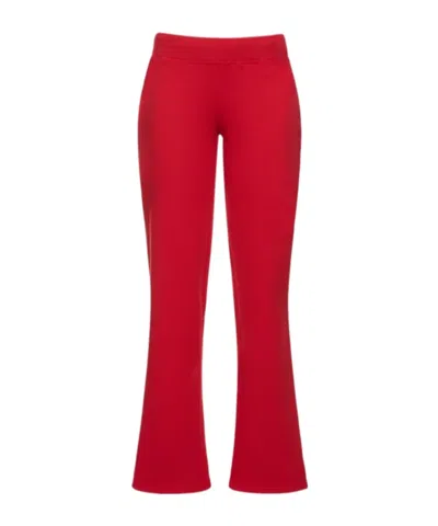 Mowalola Logo Print Cotton Jersey Sweatpants In Red