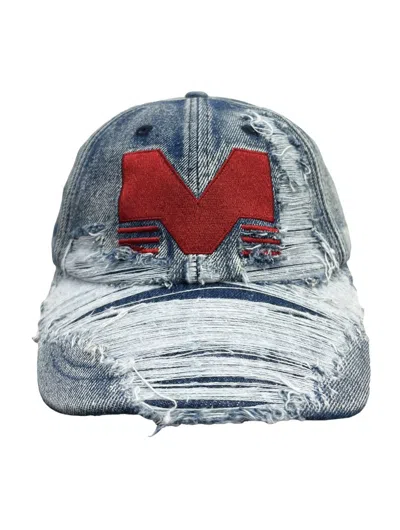 Pre-owned Mowalola Mind Game Trucker Hat Denim
