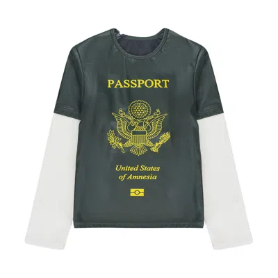 Pre-owned Mowalola Passport T-shirt 'green' | Women's Size S